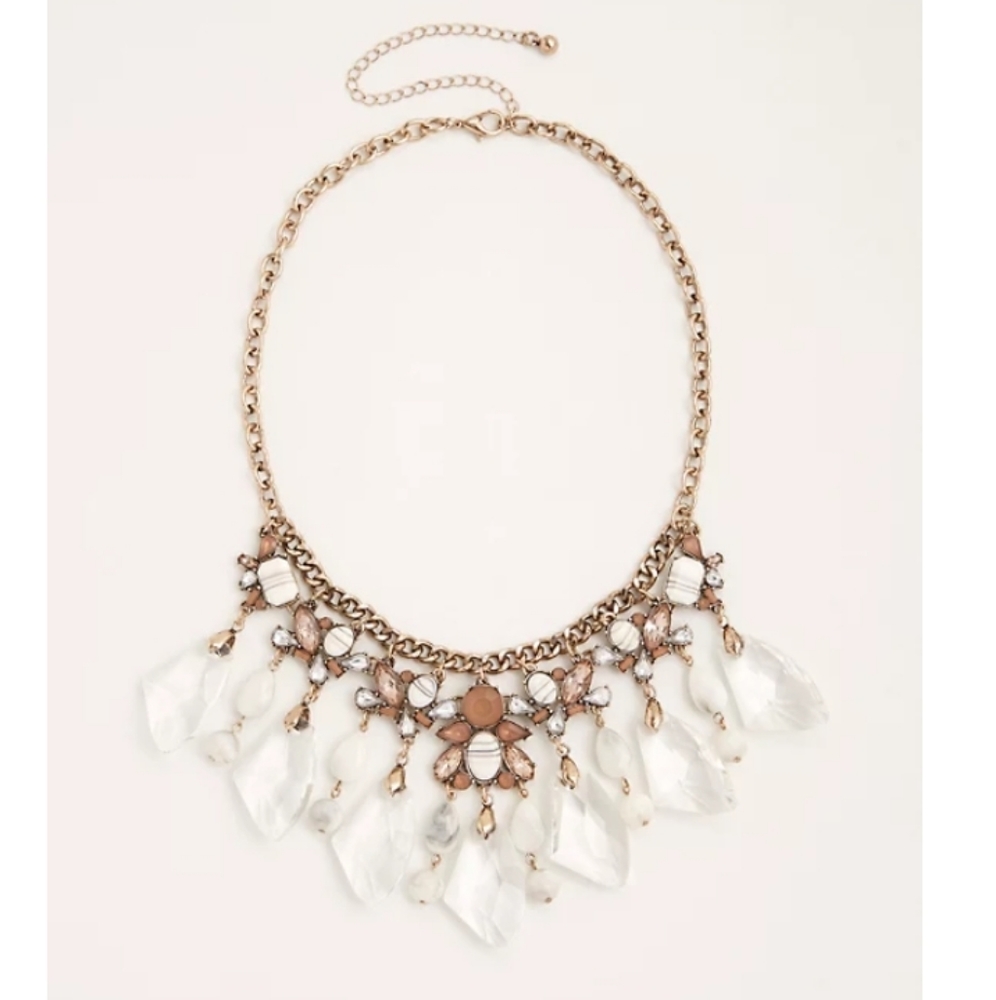 Classy Iridescent Stone Marble Hanging Necklace